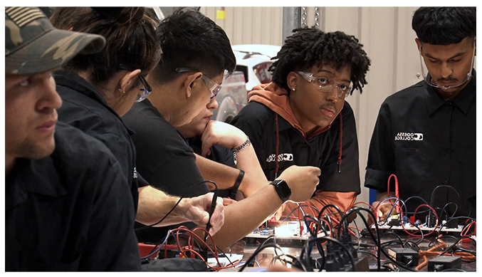 automotive students in class